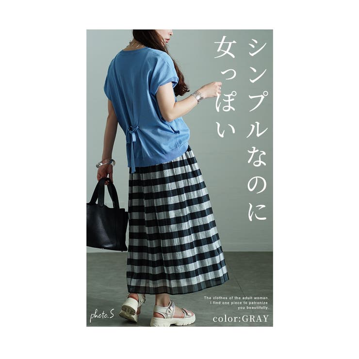 後ろ姿を華やかにバックリボンニットトップス【8月12日20時販売新作】