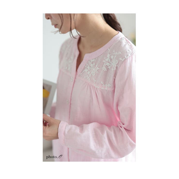 ループ付き刺繍ガーゼパジャマ【8月24日20時販売新作】