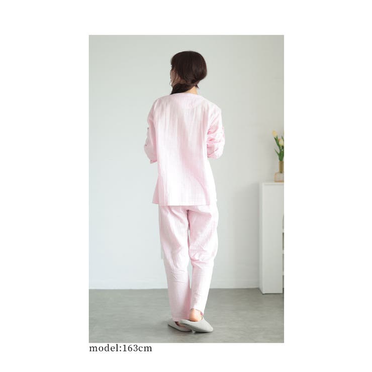 ループ付き刺繍ガーゼパジャマ【8月24日20時販売新作】
