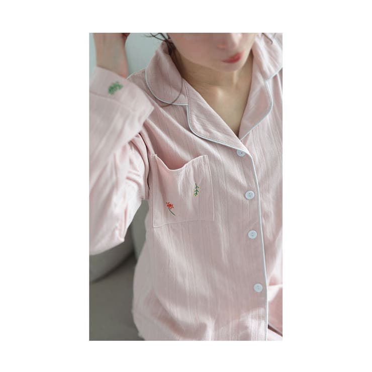 ほっと心が癒される花刺繍パジャマ【8月28日20時販売新作】
