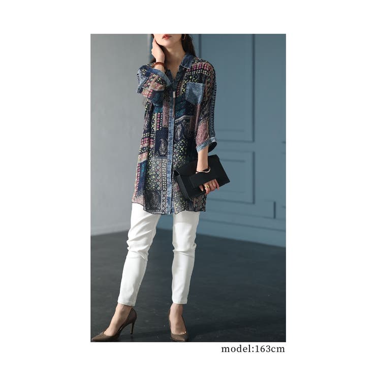 こだわりを詰め込んだパッチワーク異素材シャツ レディース ファッション | Sawa a la mode | 詳細画像7 