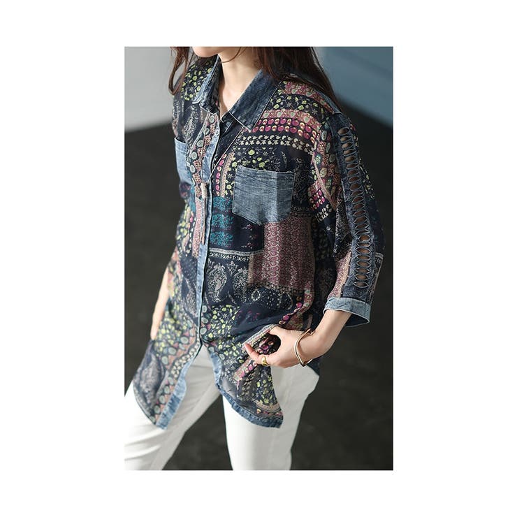 ジュンヤワタナベ  14AW  JN-T006 AD2014異素材パッチワークTシャツ レディース S Junya Watanabe MAN パッチワーク Tシャツ | グレー | FARFETCH JP