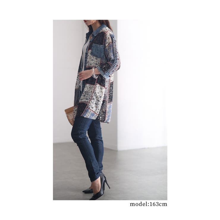 こだわりを詰め込んだパッチワーク異素材シャツ レディース ファッション | Sawa a la mode | 詳細画像12 