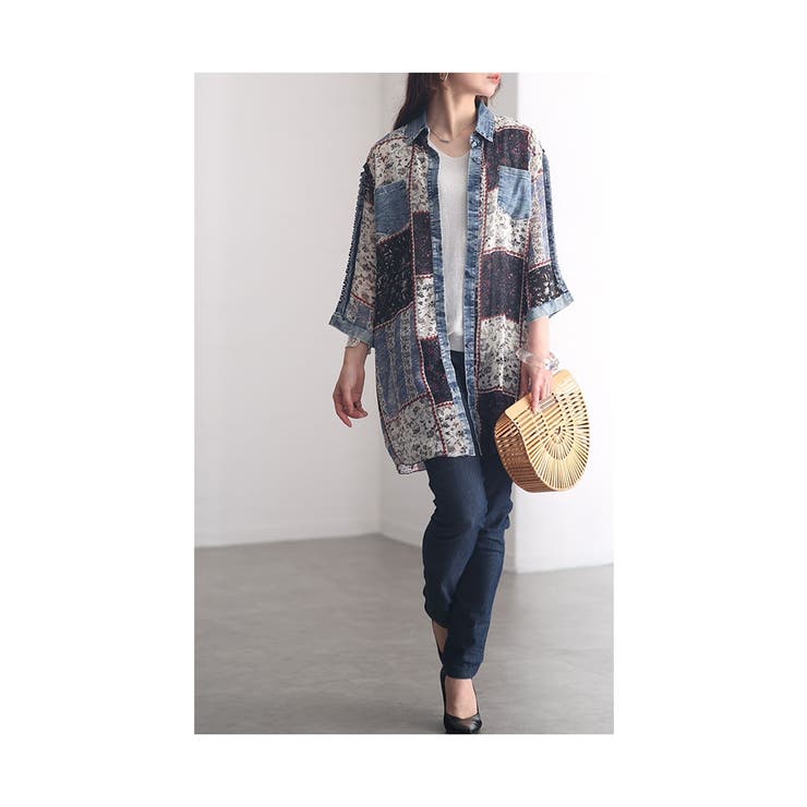 こだわりを詰め込んだパッチワーク異素材シャツ レディース ファッション | Sawa a la mode | 詳細画像15 