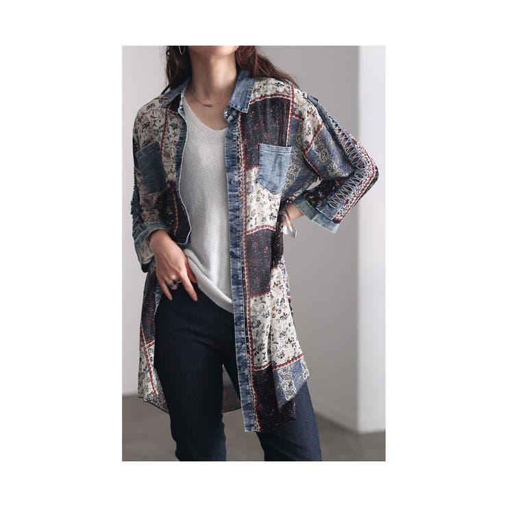 こだわりを詰め込んだパッチワーク異素材シャツ レディース ファッション | Sawa a la mode | 詳細画像16 