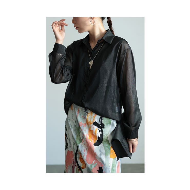 後ろ姿を美しく魅せる花柄カットシアーブラウス レディース ファッション | Sawa a la mode | 詳細画像7 