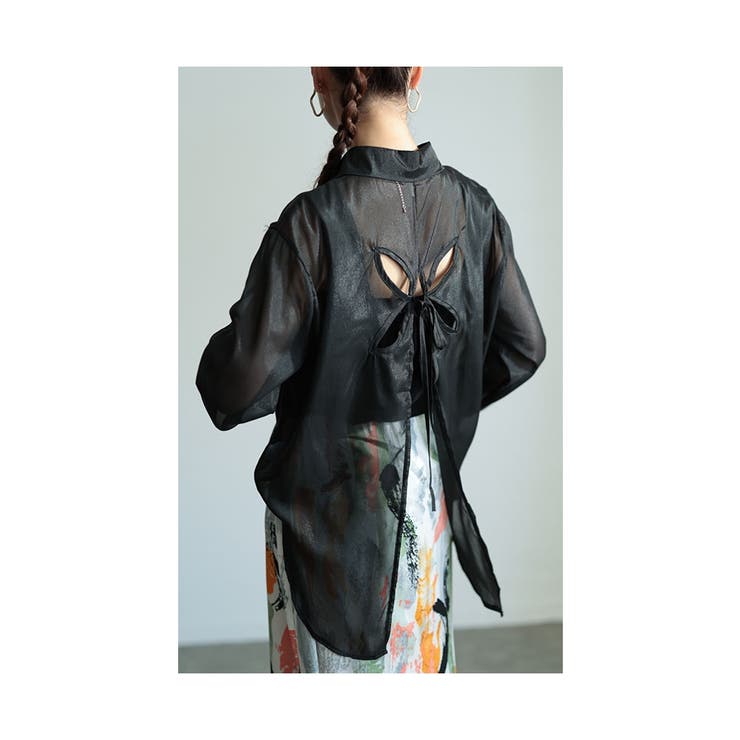後ろ姿を美しく魅せる花柄カットシアーブラウス レディース ファッション | Sawa a la mode | 詳細画像10 
