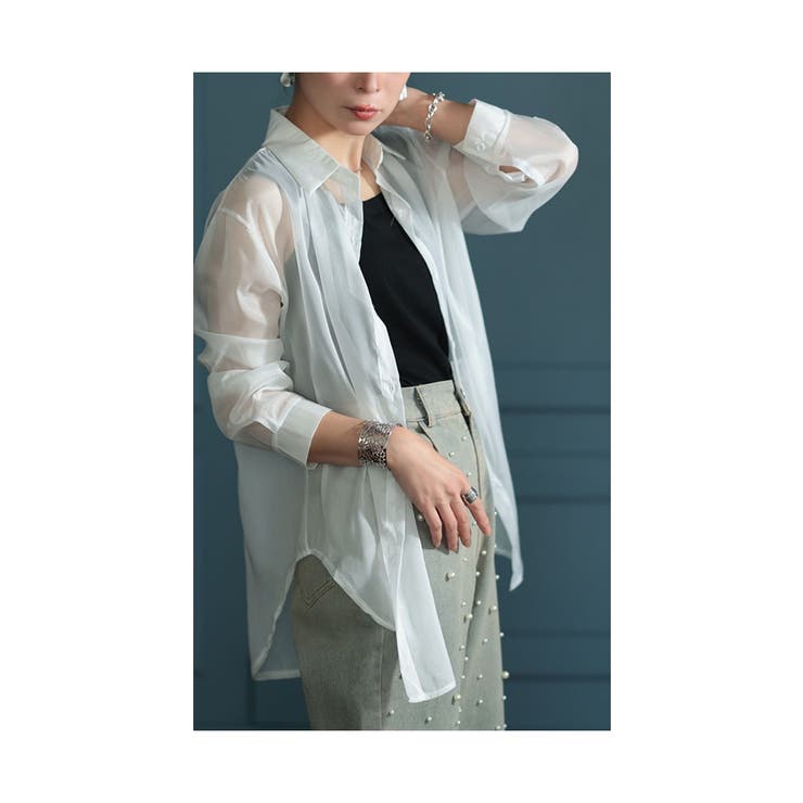 後ろ姿を美しく魅せる花柄カットシアーブラウス レディース ファッション | Sawa a la mode | 詳細画像14 