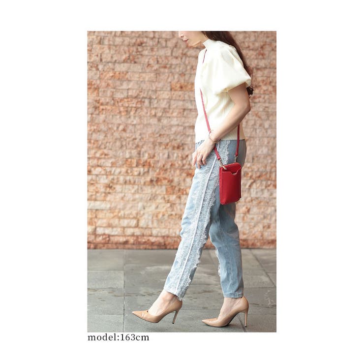 カード収納ポケット付き牛本革スマホショルダー レディース ファッション | Sawa a la mode | 詳細画像14 