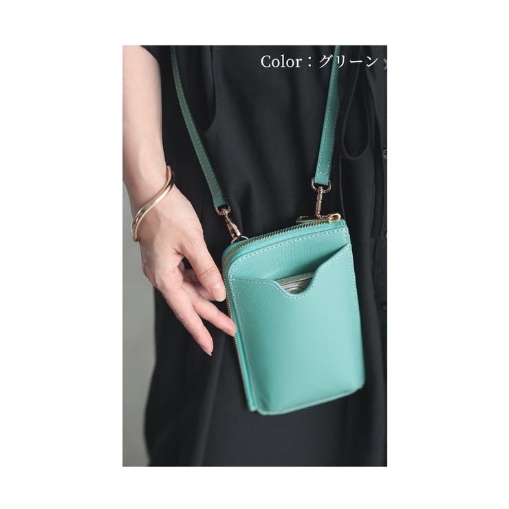 カード収納ポケット付き牛本革スマホショルダー レディース ファッション | Sawa a la mode | 詳細画像19 