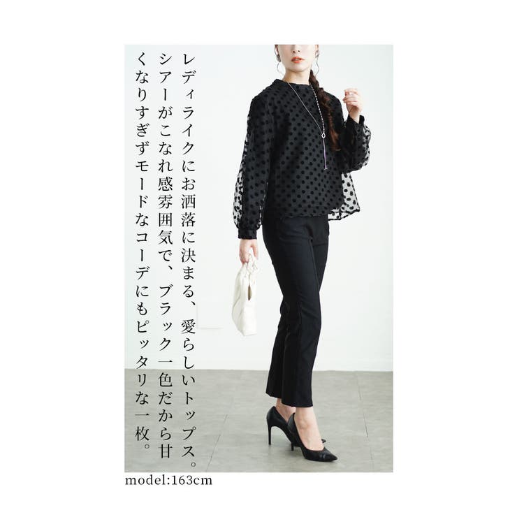 レディに決まるドット柄シアートップス【9月21日20時販売新作】