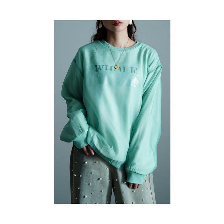 女っぽアクティブな着こなし重なるシフォントレーナー【9月30日20時販売新作】