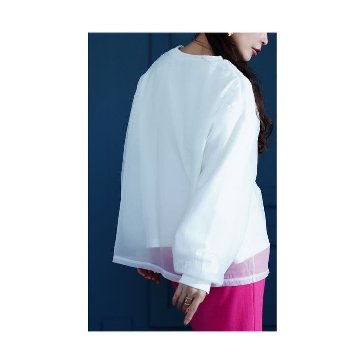 女っぽアクティブな着こなし重なるシフォントレーナー【9月30日20時販売新作】
