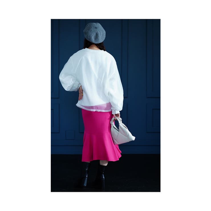女っぽアクティブな着こなし重なるシフォントレーナー【9月30日20時販売新作】