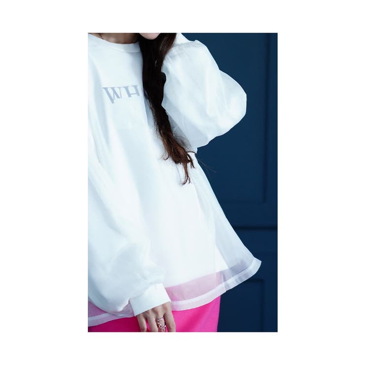 女っぽアクティブな着こなし重なるシフォントレーナー【9月30日20時販売新作】