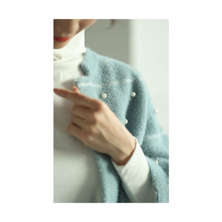 艶やかパールを散りばめたシャギーニットカーディガン レディース ファッション | Sawa a la mode | 詳細画像16 
