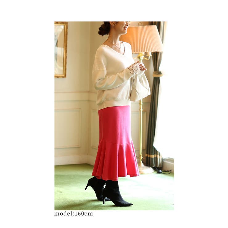 手元まで華やぐ袖口レースリブニットトップス レディース ファッション | Sawa a la mode | 詳細画像9 