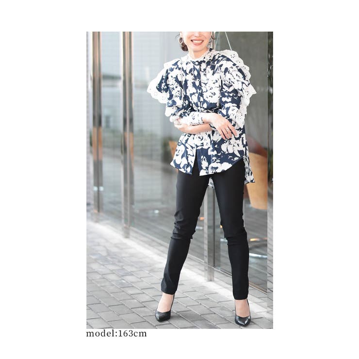 パンチングレース流れる花シルエットブラウストップス レディース ファッション | Sawa a la mode | 詳細画像13 