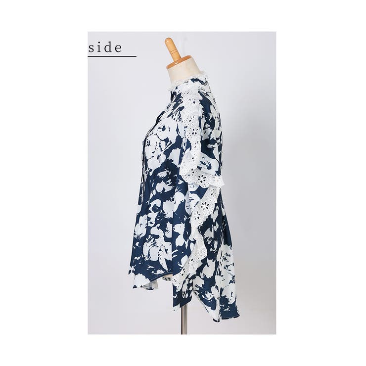 パンチングレース流れる花シルエットブラウストップス レディース ファッション | Sawa a la mode | 詳細画像21 