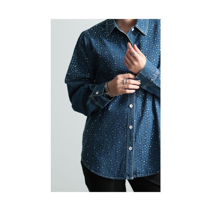 煌めきに一目惚れビジューデニムシャツ レディース ファッション | Sawa a la mode | 詳細画像7 