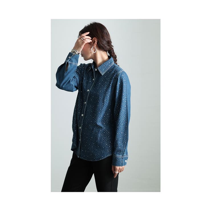 煌めきに一目惚れビジューデニムシャツ レディース ファッション | Sawa a la mode | 詳細画像8 