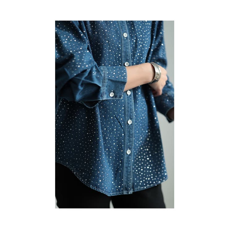 煌めきに一目惚れビジューデニムシャツ レディース ファッション | Sawa a la mode | 詳細画像9 