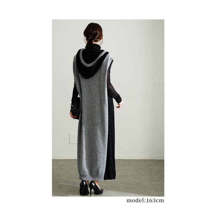 ケーブル編みで旬顔にフーディニットワンピース レディース ファッション | Sawa a la mode | 詳細画像16 