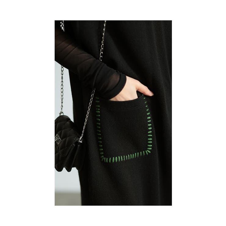 配色ステッチでこなれるニットチュニックベスト レディース ファッション | Sawa a la mode | 詳細画像12 