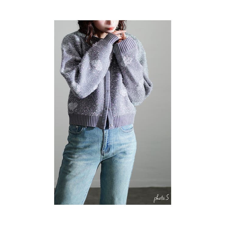 乙女心を鷲掴むラメハート柄カーディガン レディース ファッション | Sawa a la mode | 詳細画像3 