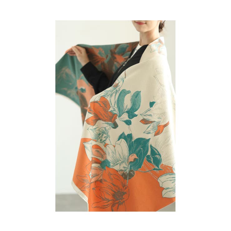 レトロな美しさに魅了する花柄大判ストール レディース ファッション | Sawa a la mode | 詳細画像8 