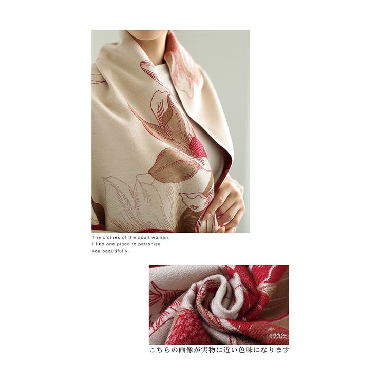レトロな美しさに魅了する花柄大判ストール レディース ファッション | Sawa a la mode | 詳細画像12 