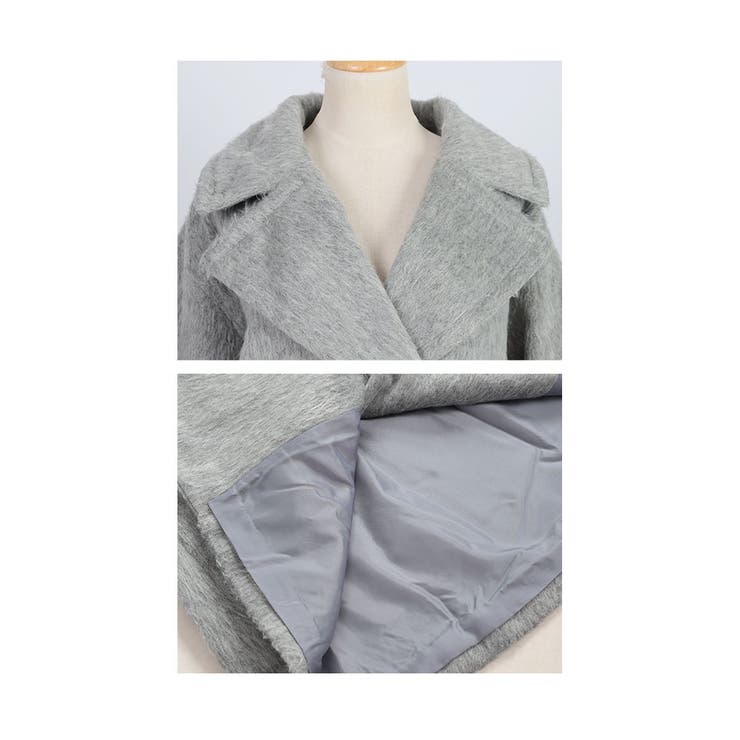 都会的な着こなしでサマになるシャギーミドルコート レディース