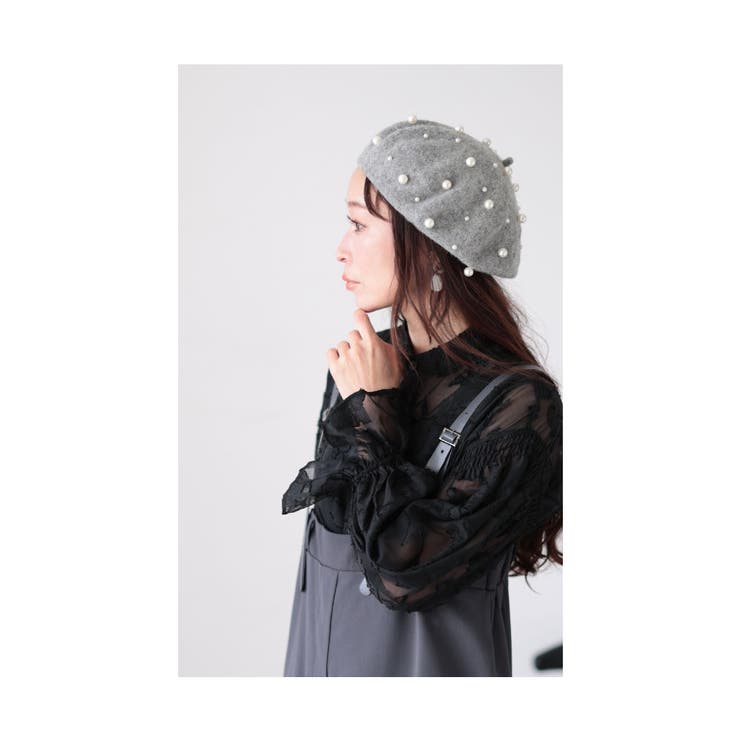 リッチに艶めく上品なパール付きベレー帽 レディース ファッション | Sawa a la mode | 詳細画像18 