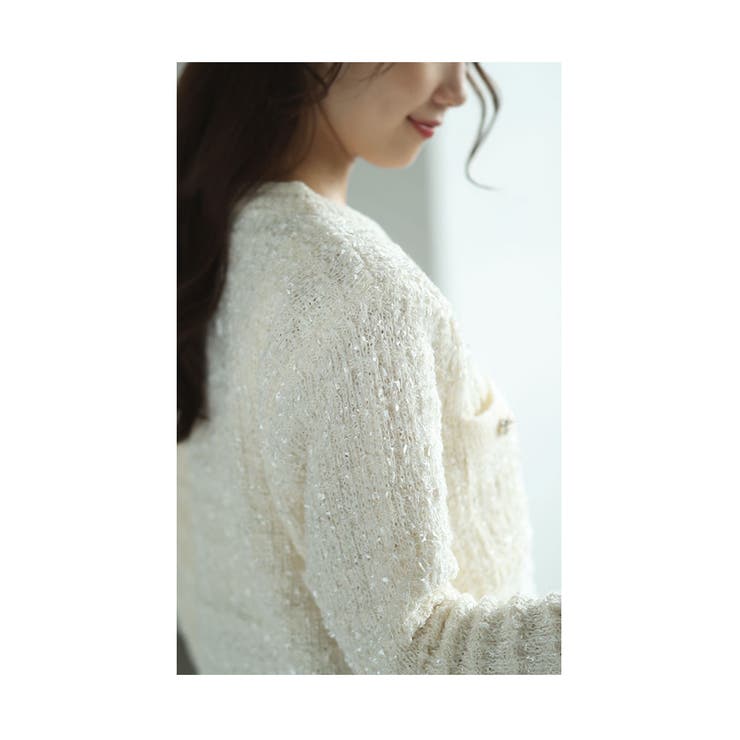 きらり煌くラメツイード風ニットカーディガン レディース ファッション | Sawa a la mode | 詳細画像16 