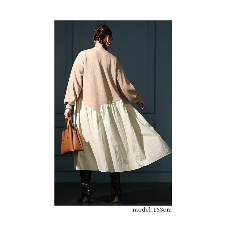 遊び心を込めた異素材カーディガンワンピース レディース ファッション | Sawa a la mode | 詳細画像13 