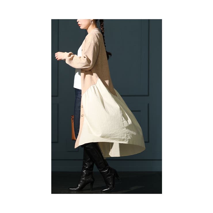 遊び心を込めた異素材カーディガンワンピース レディース ファッション | Sawa a la mode | 詳細画像17 