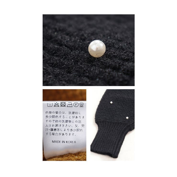 品よく煌めき重なるパール付きワッフルニット【11月7日20時販売新作】