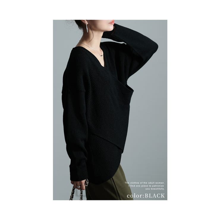 ひとくせで体型カバーを叶えるクロスリブニット【11月7日20時販売新作】