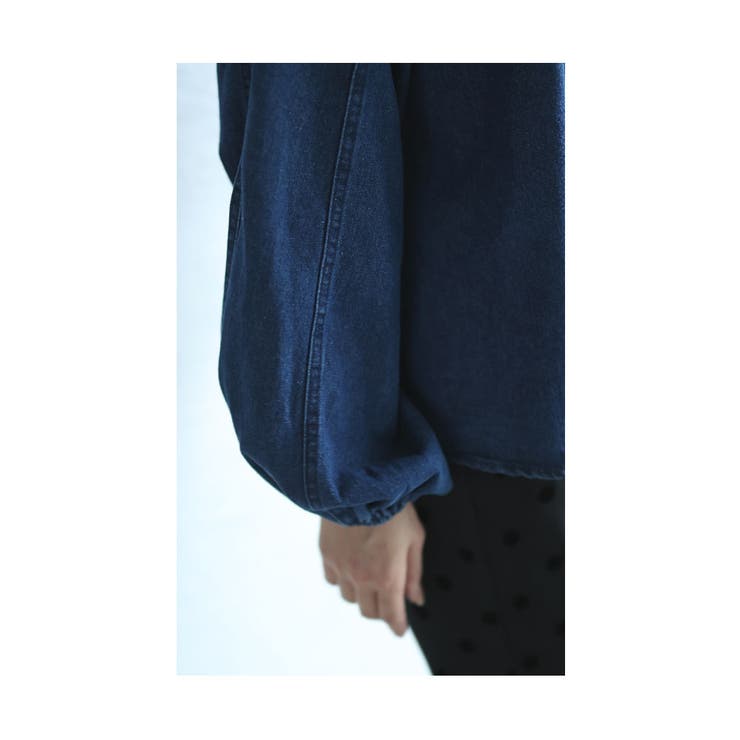 顔周り華やぐデニムボウタイブラウス【11月13日20時販売新作】