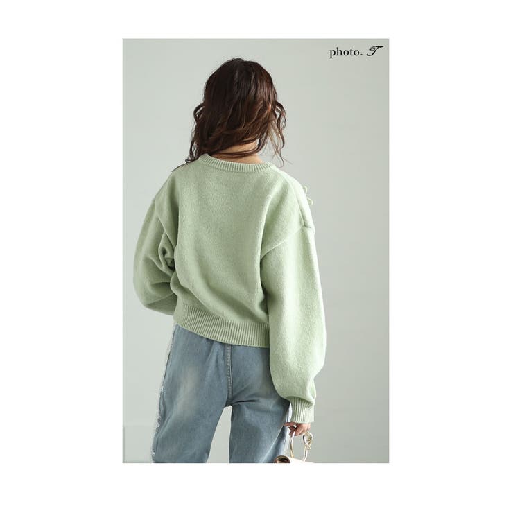 ウールタッチリボン付きプルオーバー【11月23日20時販売新作】