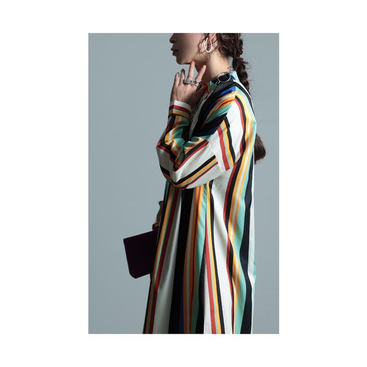 心躍る鮮やかレトロストライプ柄ワンピース レディース ファッション[品番：SLMW0011158]｜Sawa a la mode（サワアラモード  ）のレディースファッション通販｜SHOPLIST（ショップリスト）