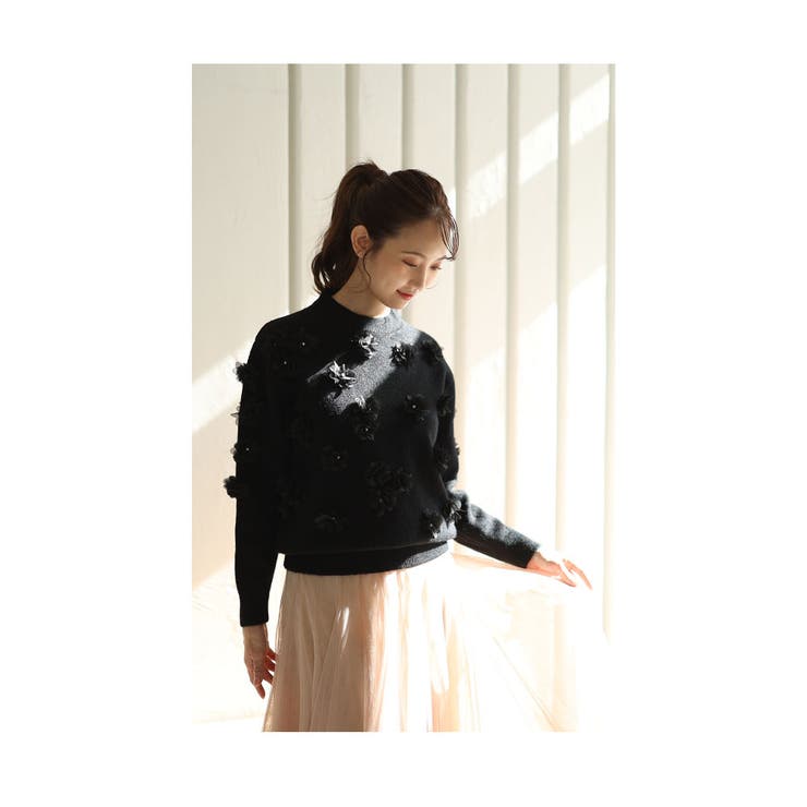 ふっくら花咲くニットプルオーバートップス【12月14日20時販売新作】