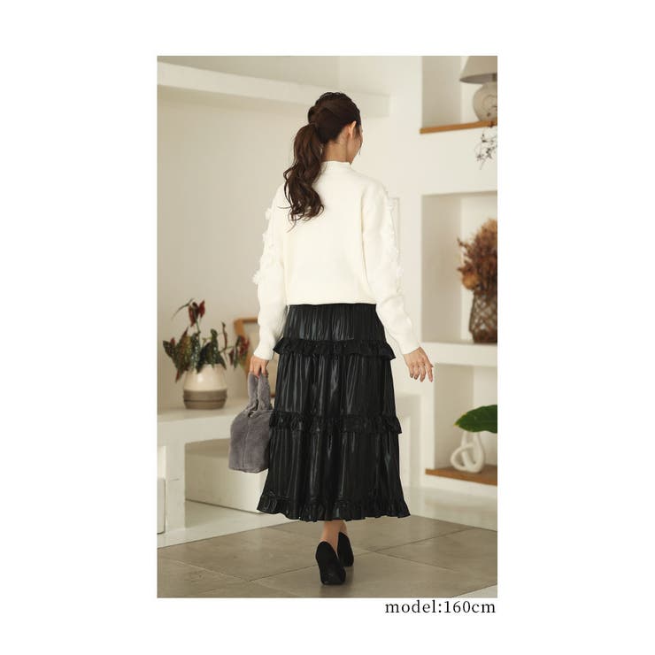 ふっくら花咲くニットプルオーバートップス【12月14日20時販売新作】