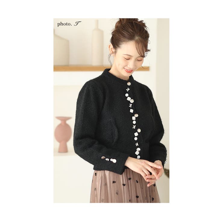 ビジューリボンやパール連なるニットカーディガン レディース ファッション[品番：SLMW0011210]｜Sawa a la mode（サワアラモード  ）のレディースファッション通販｜SHOPLIST（ショップリスト）