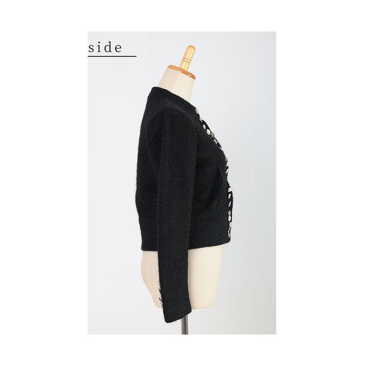 ビジューリボンやパール連なるニットカーディガン レディース ファッション[品番：SLMW0011210]｜Sawa a la mode（サワアラモード  ）のレディースファッション通販｜SHOPLIST（ショップリスト）
