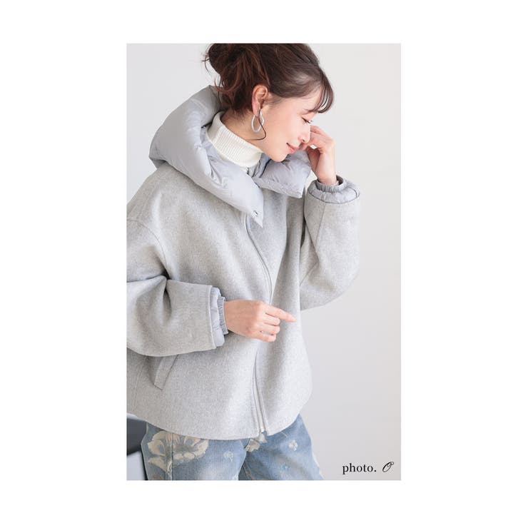 ダブルフェイスフード付きウール混ジャケット【12月11日20時販売新作】