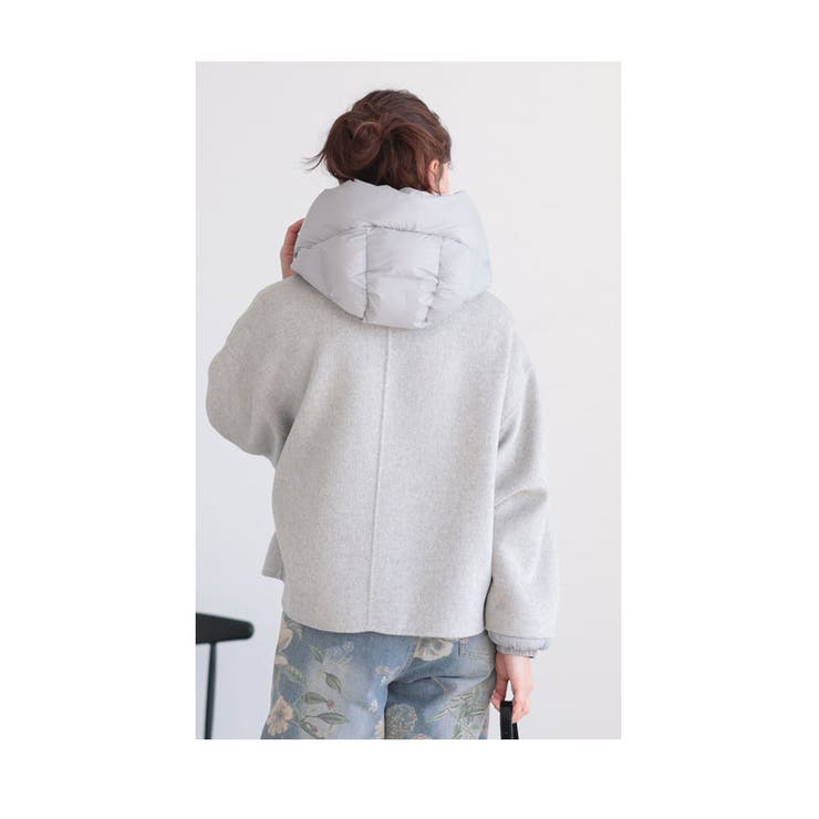 ダブルフェイスフード付きウール混ジャケット【12月11日20時販売新作】