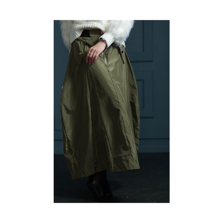 垢抜け大人のミリタリーフレア艶スカート レディース ファッション | Sawa a la mode | 詳細画像10 