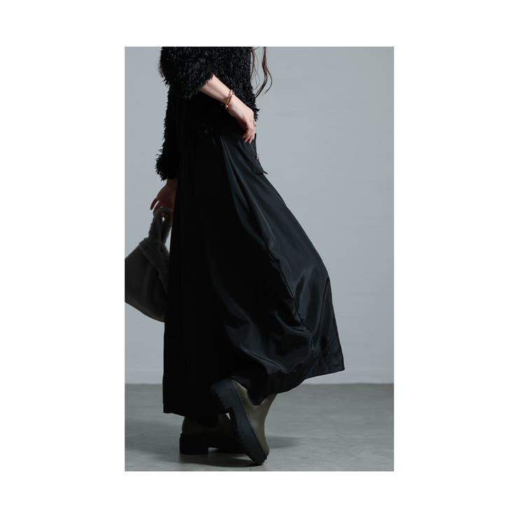 垢抜け大人のミリタリーフレア艶スカート レディース ファッション