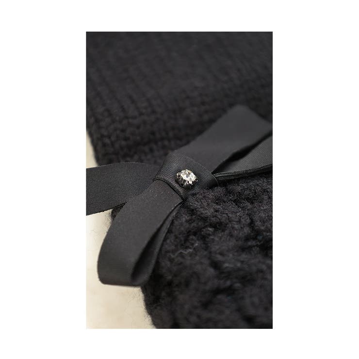 ビジューリボンが煌くニット手袋【12月18日20時販売新作】